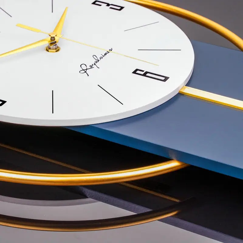 Modern Geometric Design Wall Clock - Bamboo, Metal & Acrylic