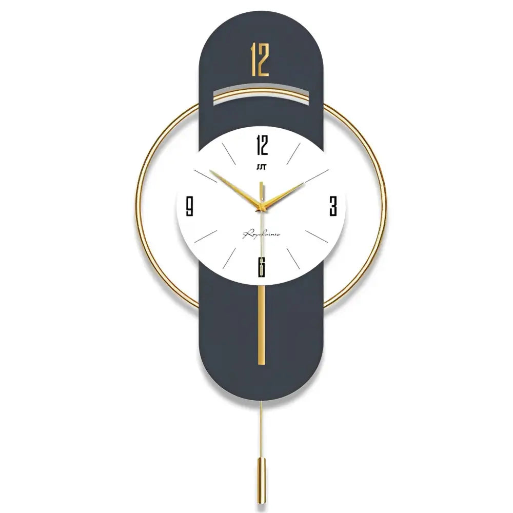 Modern Geometric Design Wall Clock - Bamboo, Metal & Acrylic