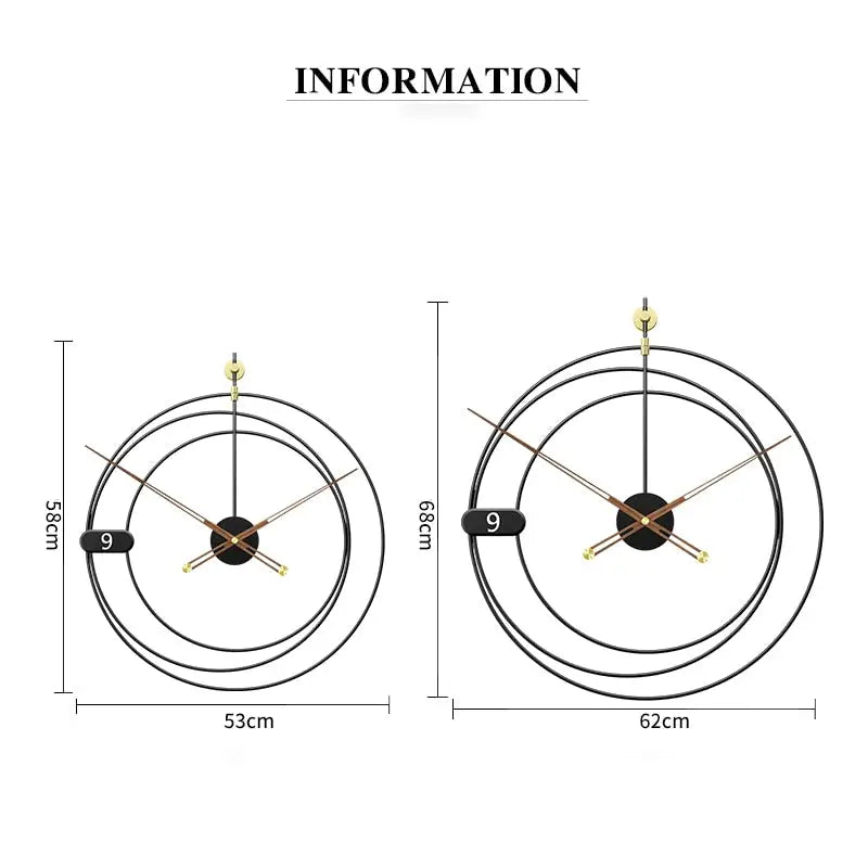 Side view showing 30 mm plate thickness of geometric metal wall clock
