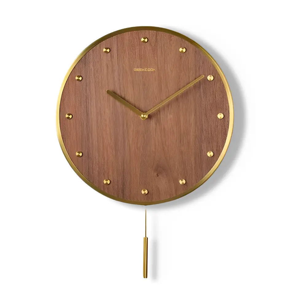 Modern Pendulum Wall Clock - Japanese-Style Bamboo Wood, 12 in