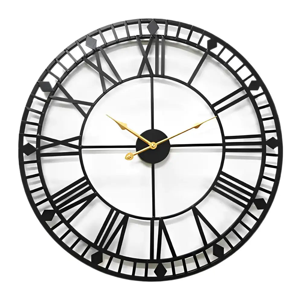 Modern Roman Black Gold Wall Clock - wall clock