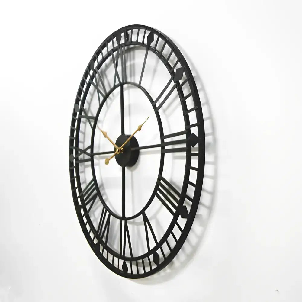Modern Roman Black Gold Wall Clock - wall clock