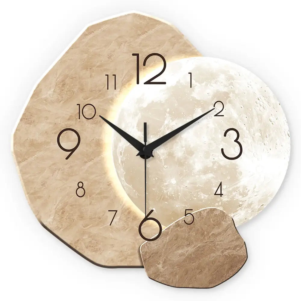 Modern Silent Moon Wall Clock - 12 Inch