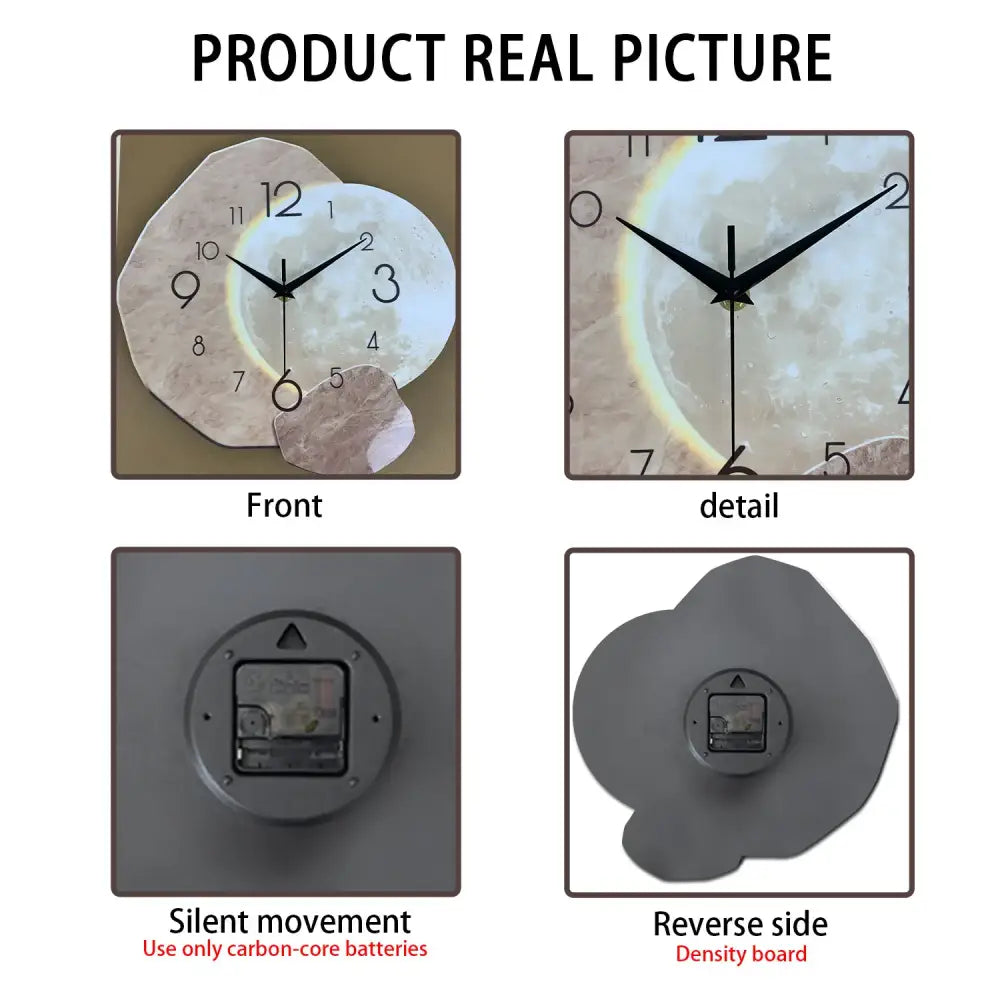 Modern Silent Moon Wall Clock
