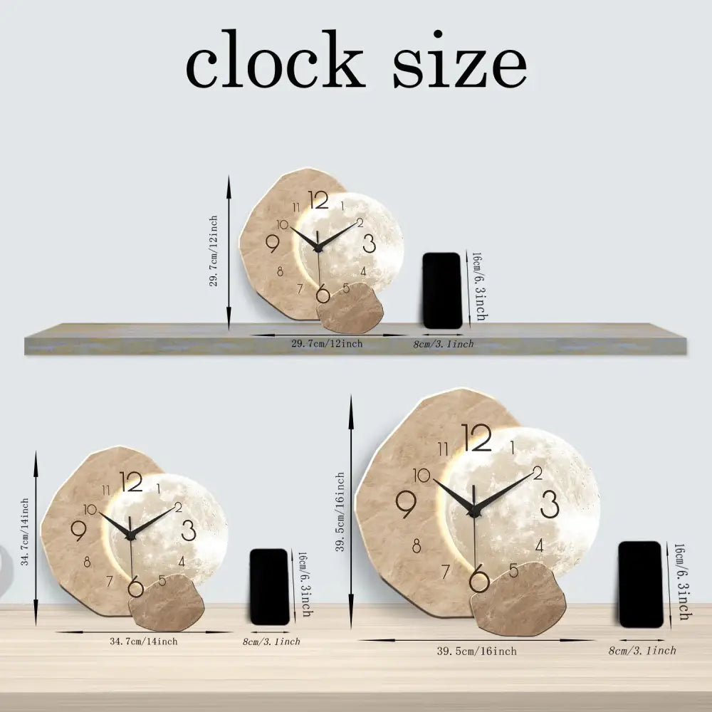 Modern Silent Moon Wall Clock