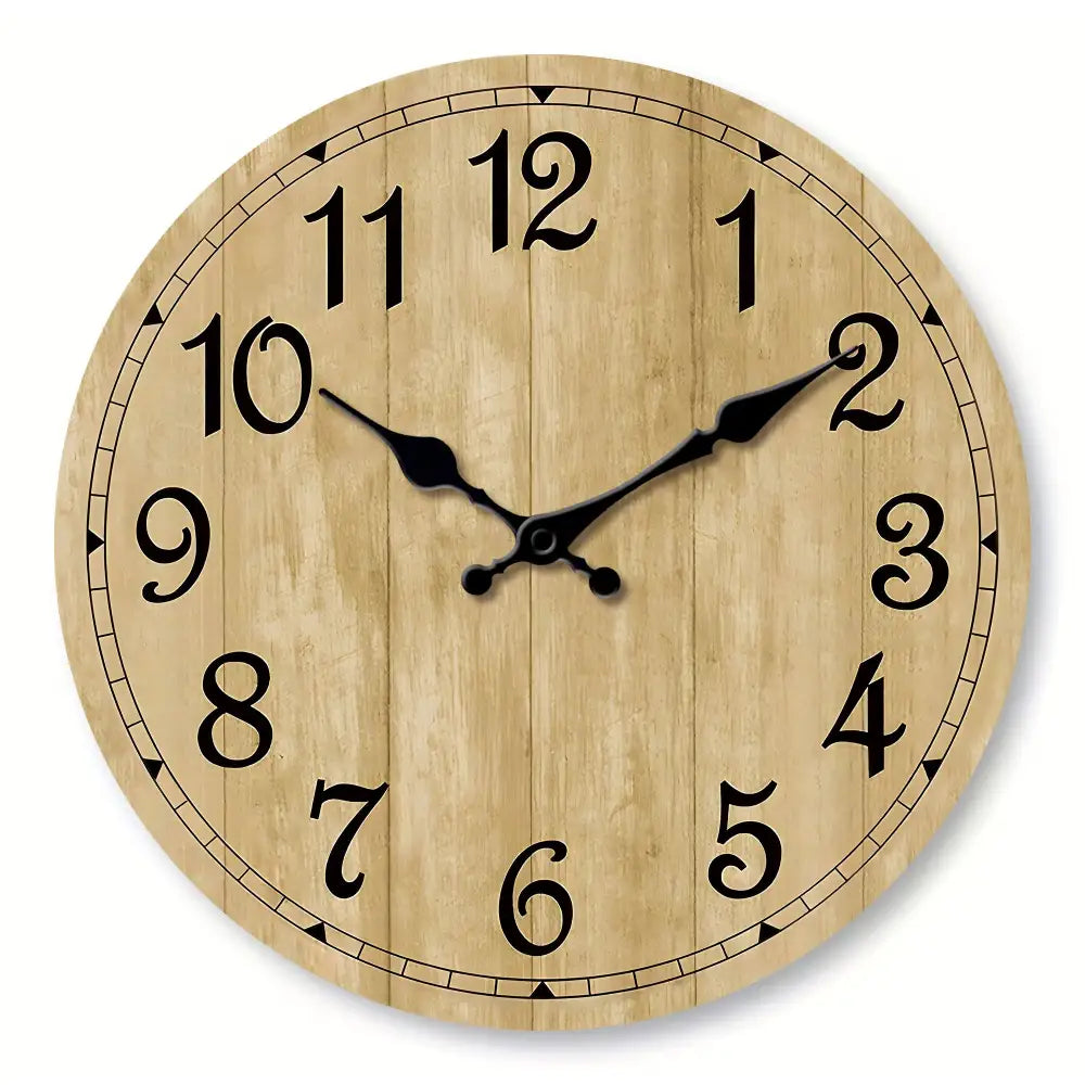 Modern Silent Quartz Wooden Wall Clock - 10 inch