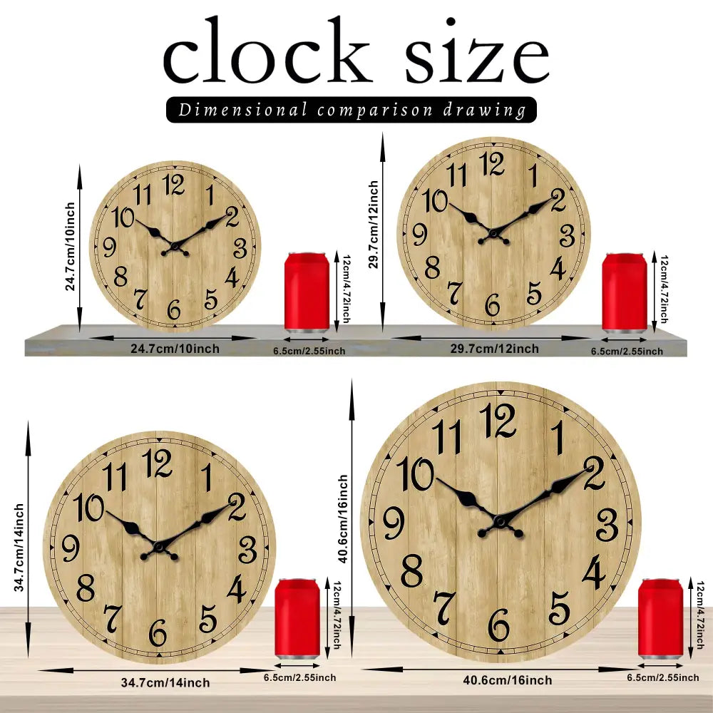 Modern Silent Quartz Wooden Wall Clock