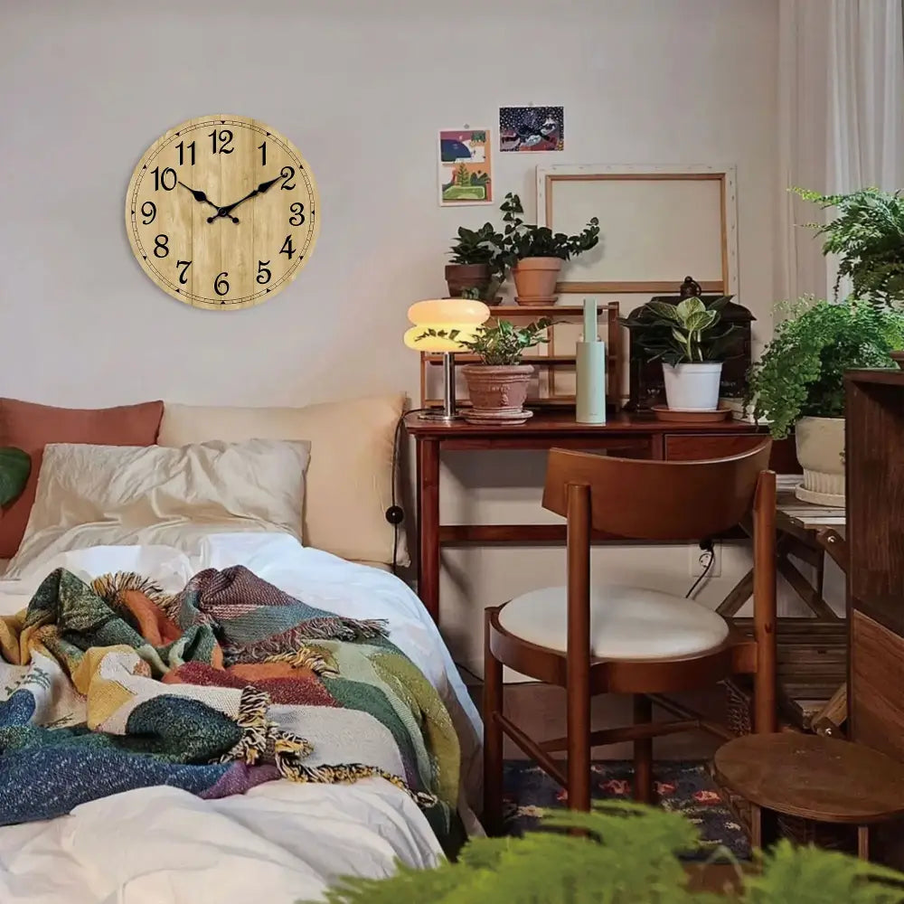 Modern Silent Quartz Wooden Wall Clock