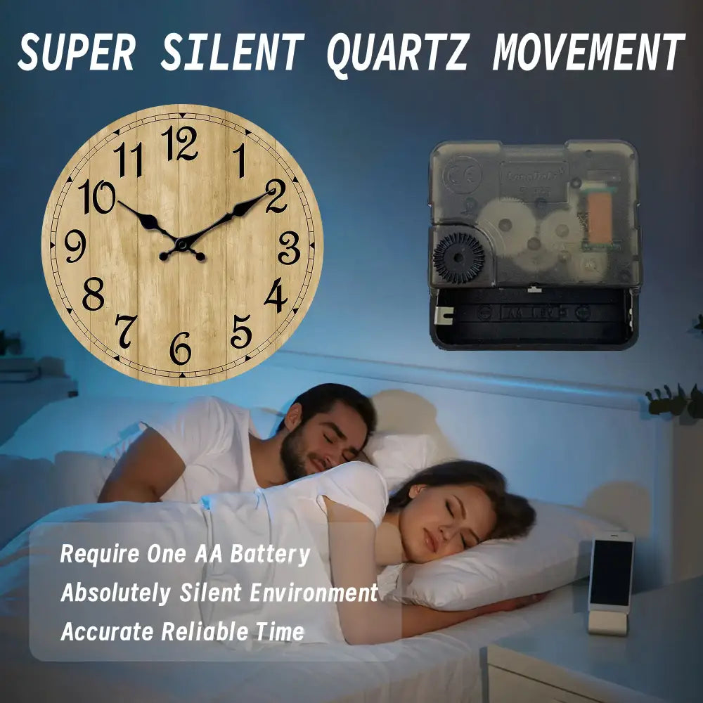 Modern Silent Quartz Wooden Wall Clock
