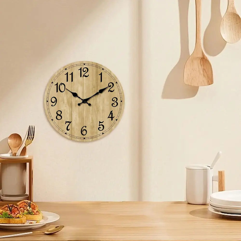 Modern Silent Quartz Wooden Wall Clock