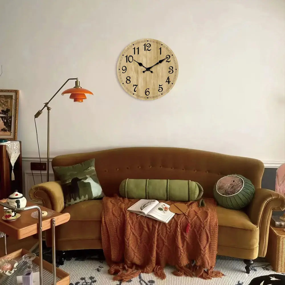 Modern Silent Quartz Wooden Wall Clock