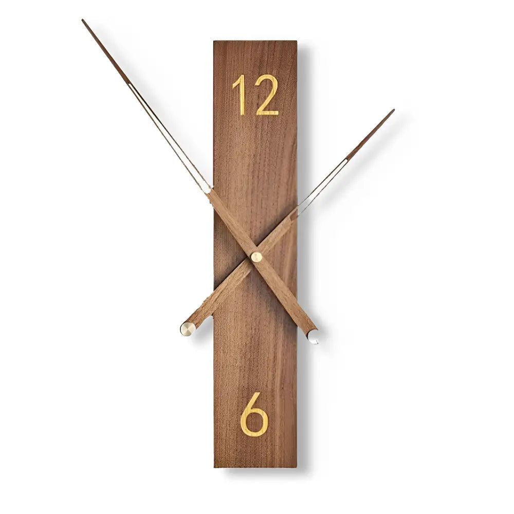 Modern Solid Wood Wall Clock - Natural Log Design