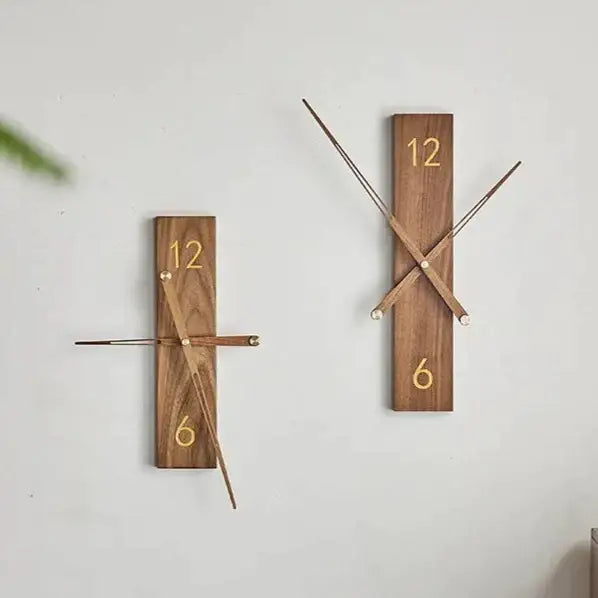Close-up of natural wood grain on solid wood wall clock