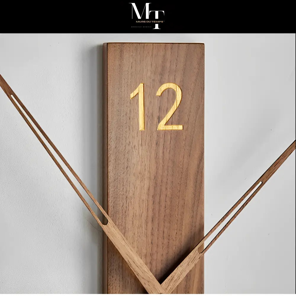 40 cm solid wood wall clock showing analog hands and natural texture