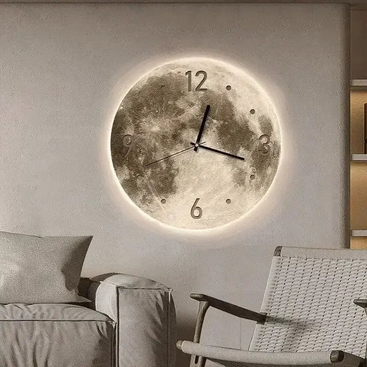 Moon LED Wall Clock - White Light