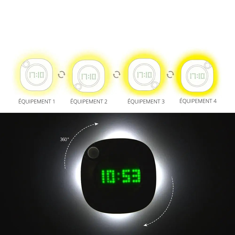 8.8 cm square digital wall clock with motion detector