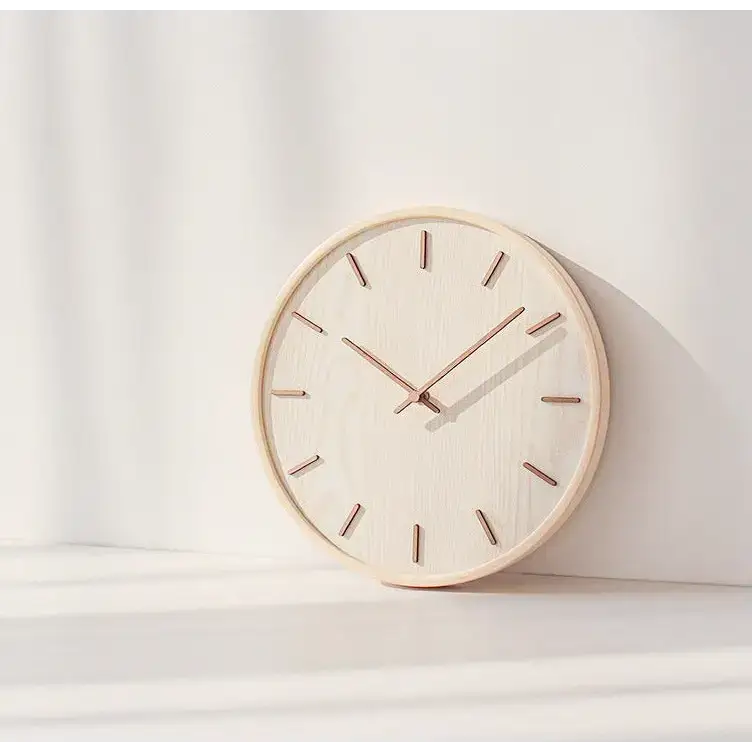 Natural Wood Minimalist Wall Clock - wall clock