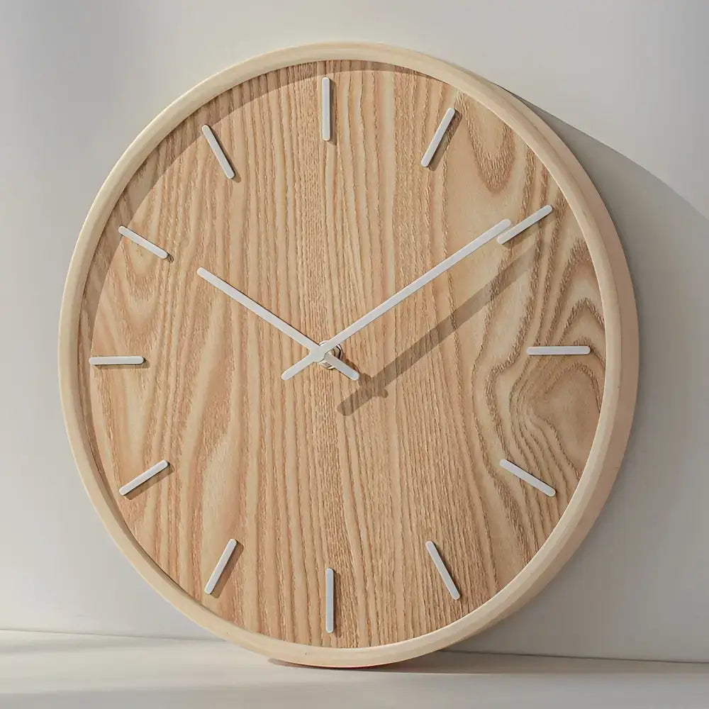 Natural Wood Minimalist Wall Clock - bois sombre - wall clock