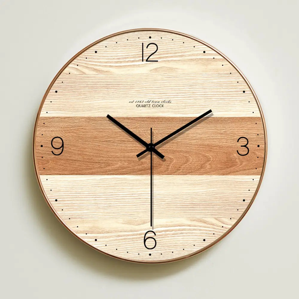 Natural Wood Wall Clock - Style 2 / 30 cm - wall clock