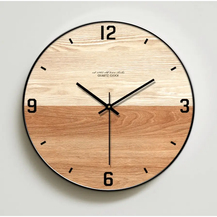 Natural Wood Wall Clock - Style 4 / 30 cm - wall clock