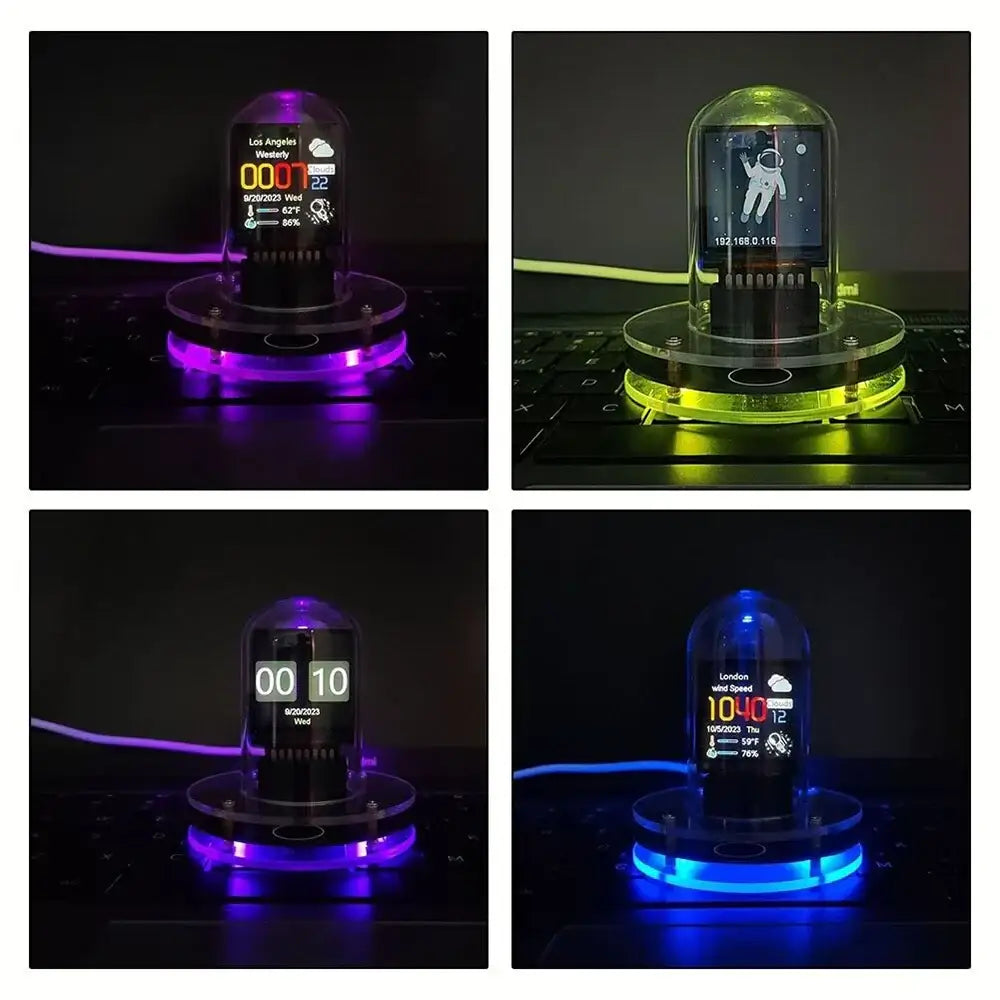 Nixie Tube Clock Weather Display Station - wall clock