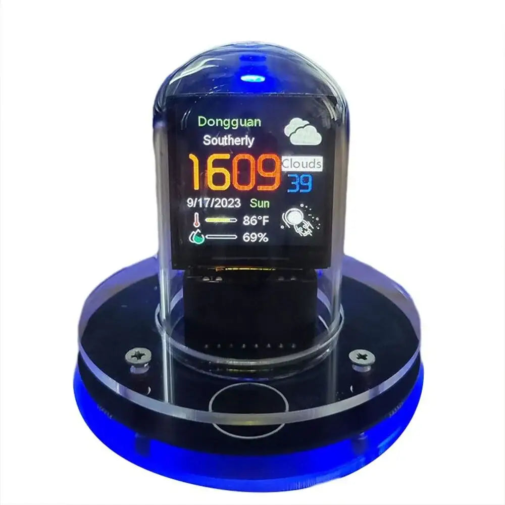 Nixie Tube Clock Weather Display Station - wall clock