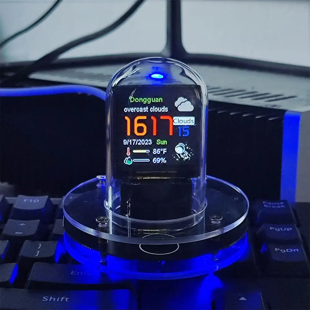 Nixie Tube Clock Weather Display Station - wall clock