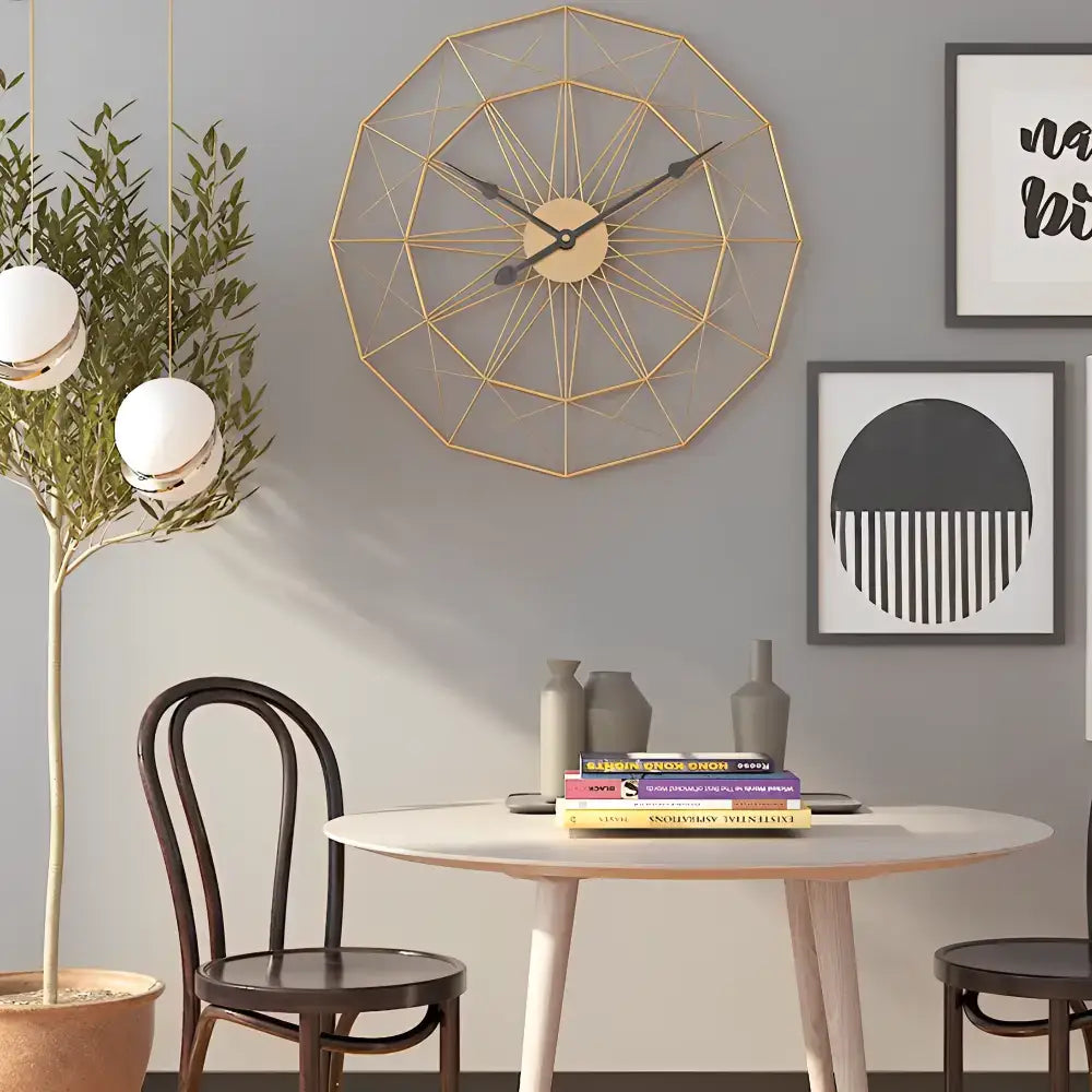 Nordic Geometric Wire Clock - wall clock
