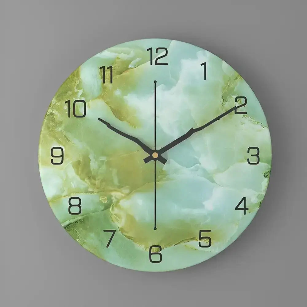 Nordic Marble Wood Wall Clock - Pierre verte - wall clock
