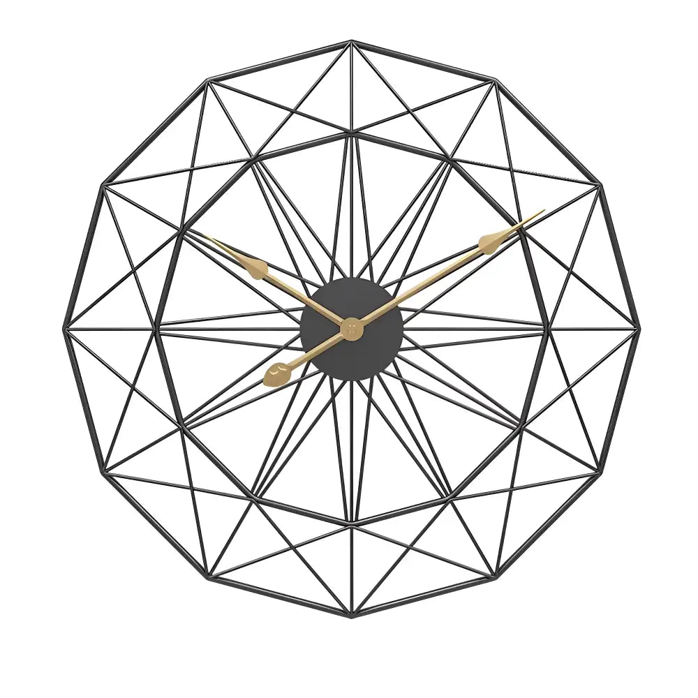 Nordic Metal Wall Clock - Abstract Dial, Silent Quartz, 20 in