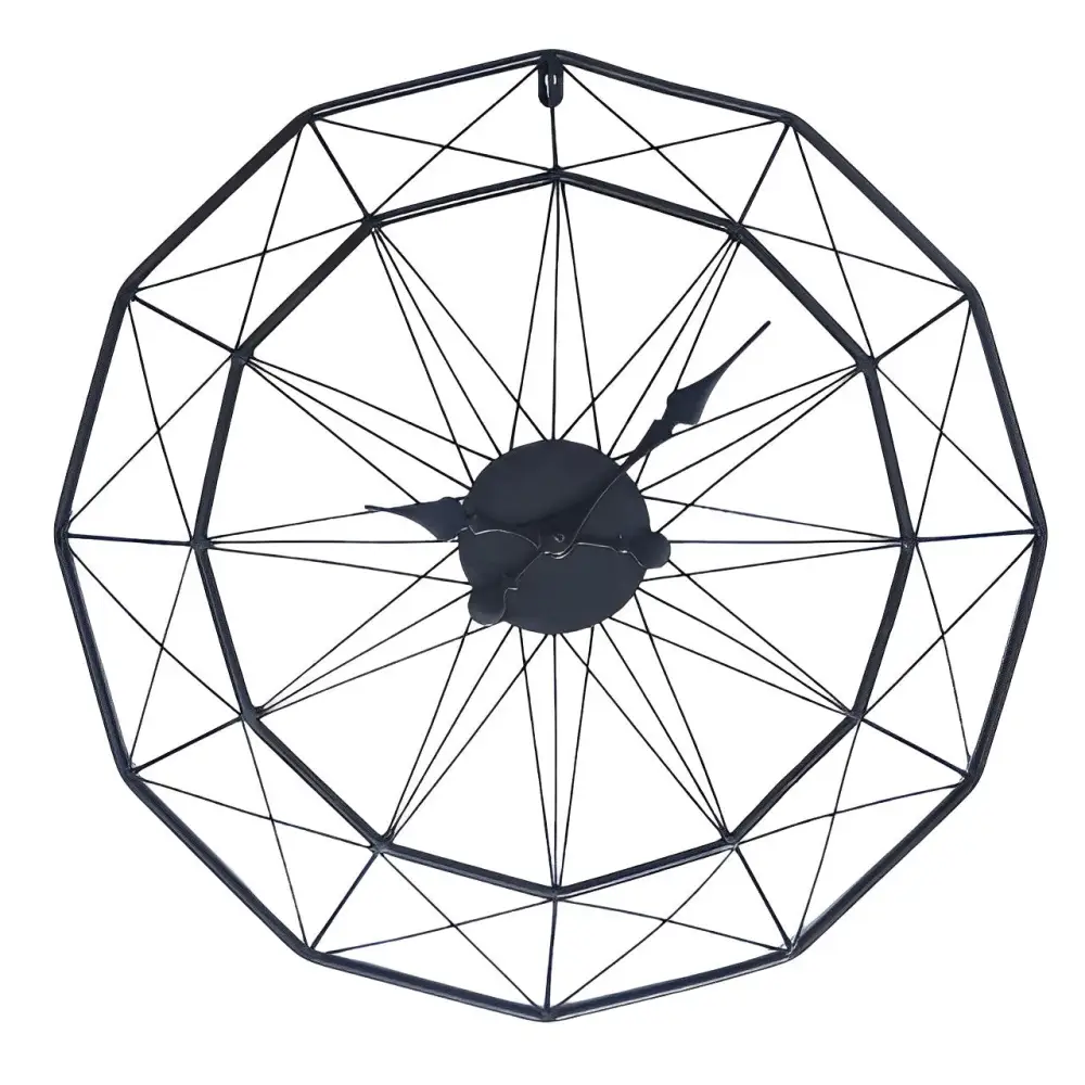 Nordic Metal Wall Clock - Abstract Dial, Silent Quartz, 20 in