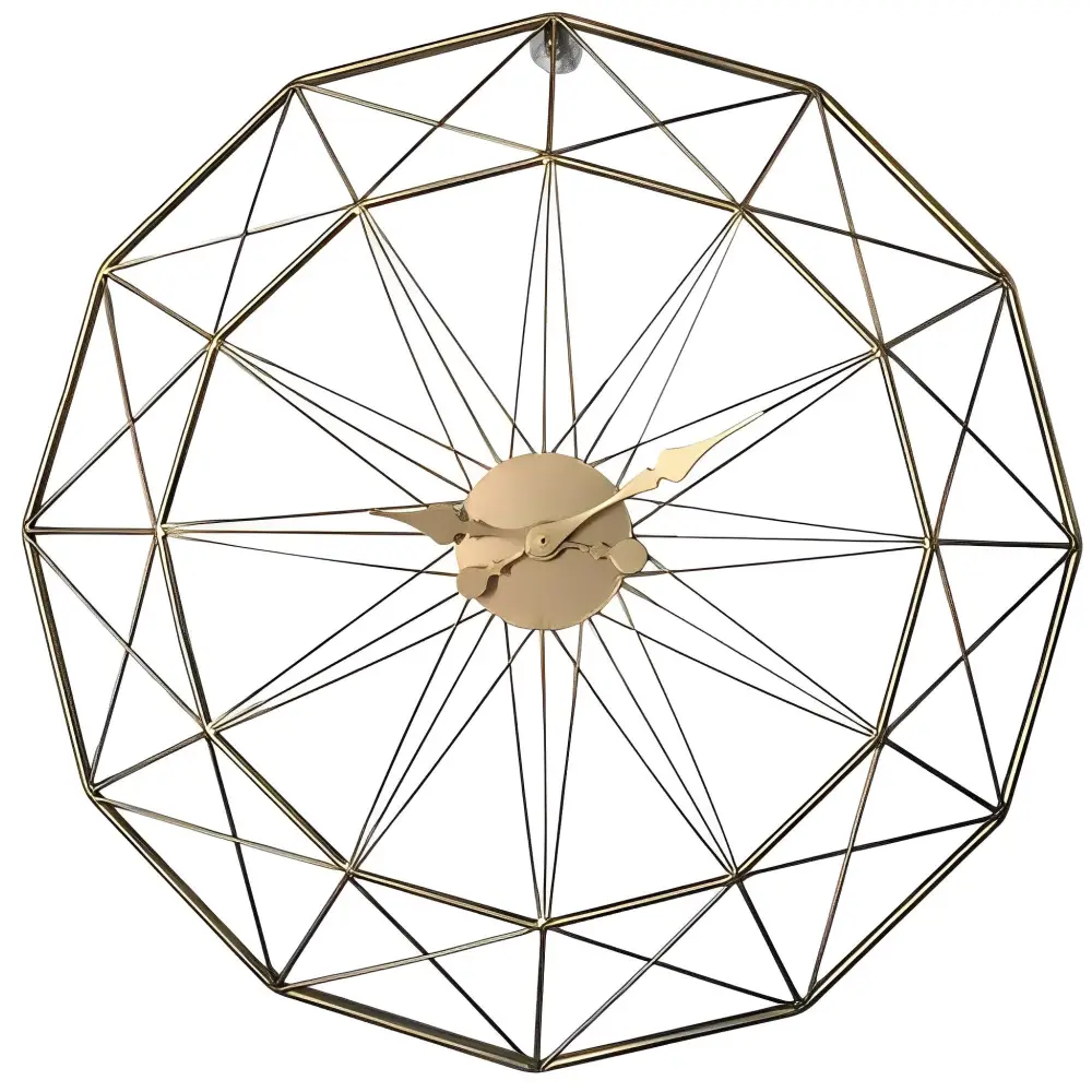 Nordic Metal Wall Clock - Abstract Dial, Silent Quartz, 20 in