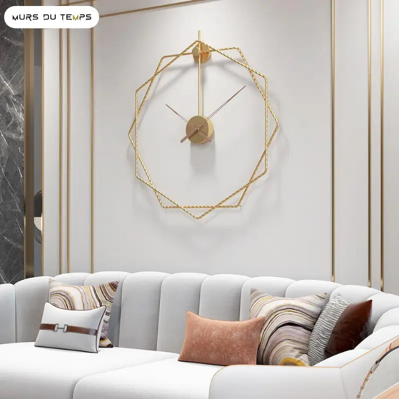 Silent quartz octagon wall clock side profile showing 9 mm slim metal frame