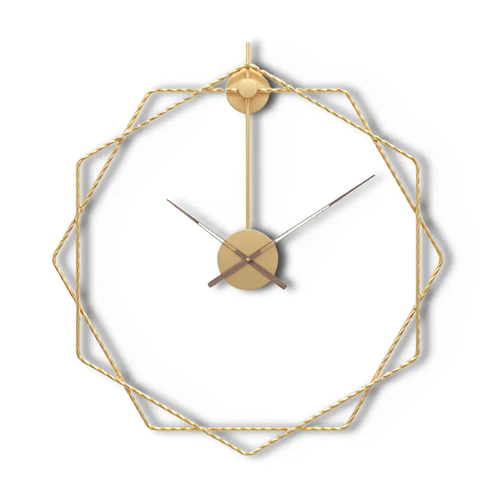 Octagon Design Wall Clock - Silent Quartz Metal Clock