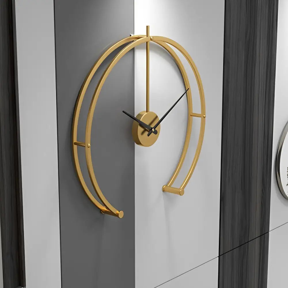 Black metal wall clock with 30 mm deep frame, side profile view