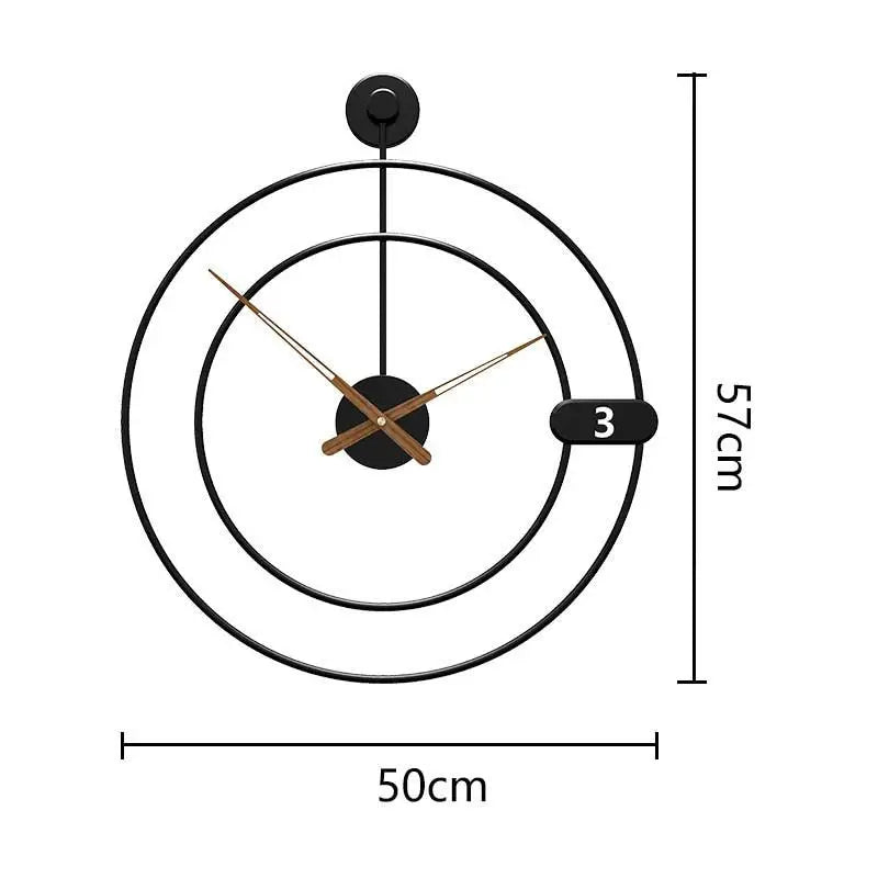Metal body detail of the Orbital wall clock showing minimalist dial