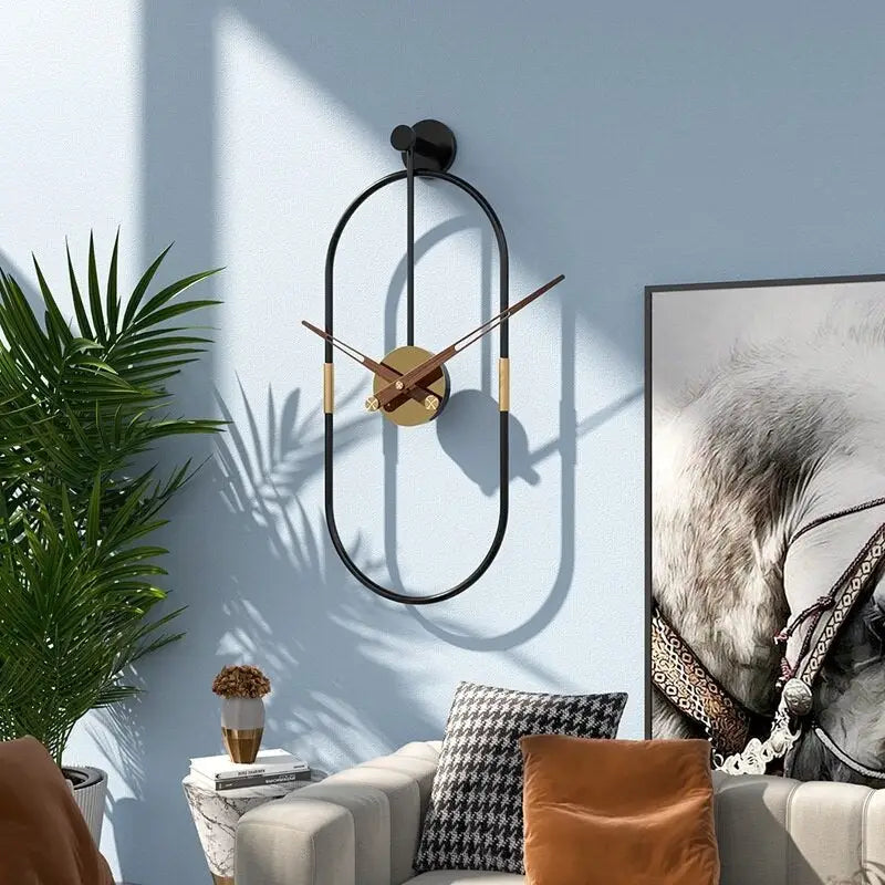 Side profile showing 15 mm metal plate thickness of oval wall clock