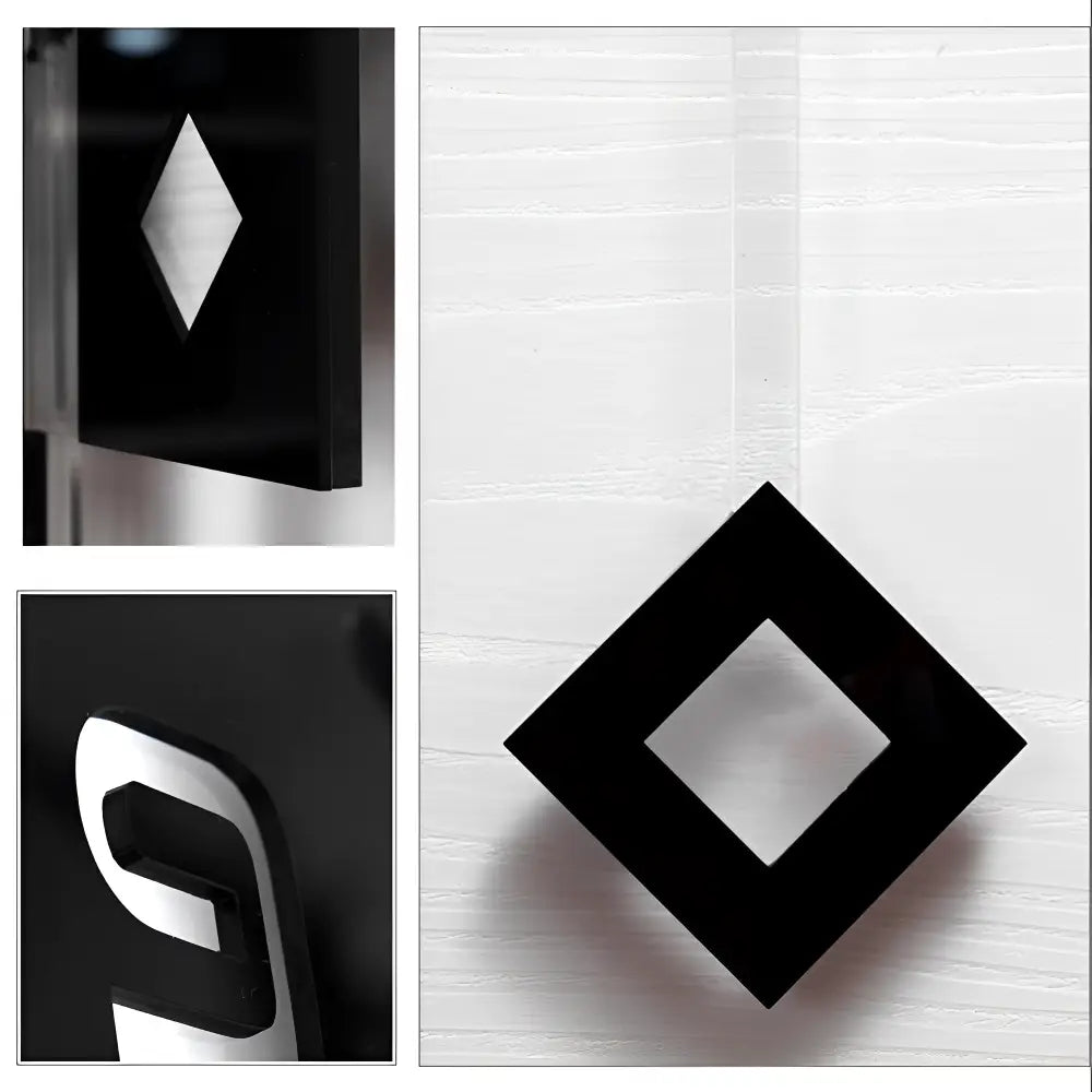 Acrylic pendulum wall clock displayed in a minimalist home office
