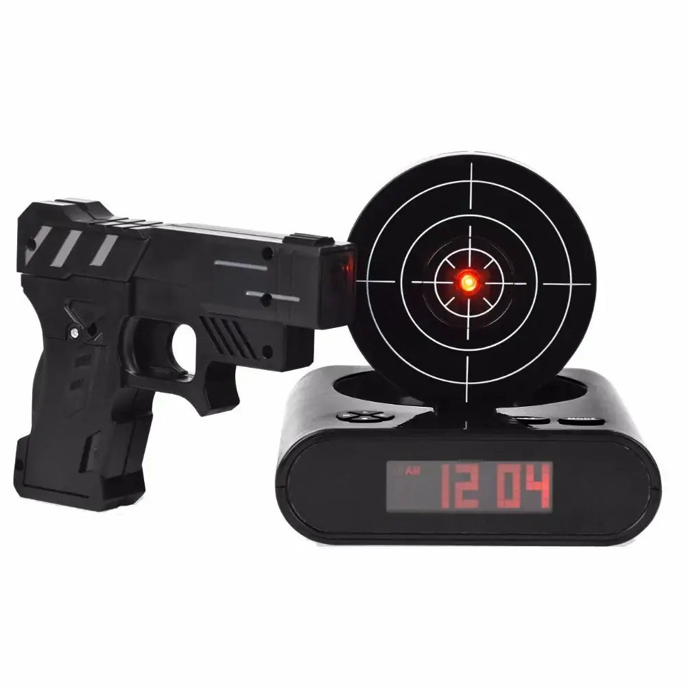 Pistol Target Alarm Clock - wall clock