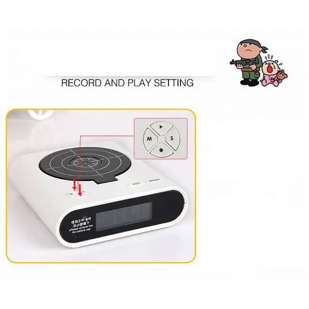 Pistol Target Alarm Clock - wall clock