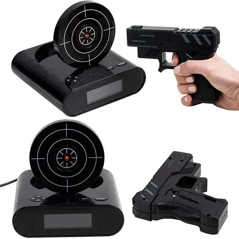 Pistol Target Alarm Clock - wall clock