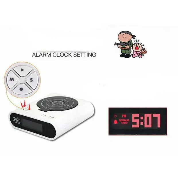 Pistol Target Alarm Clock - wall clock