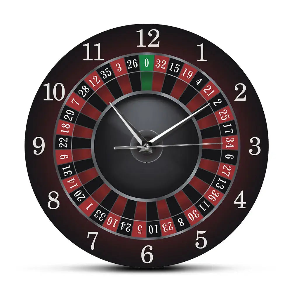 Poker Roulette Silent Wall Clock