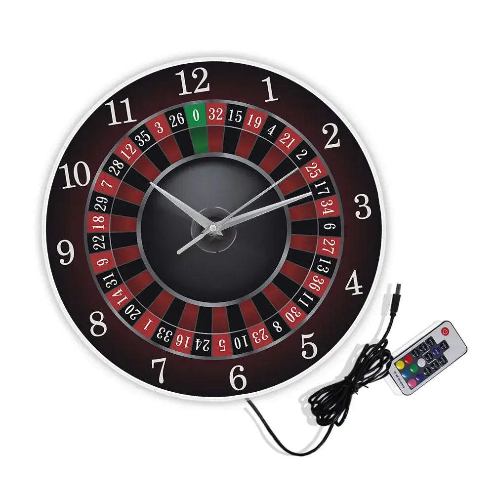Poker Roulette Silent Wall Clock