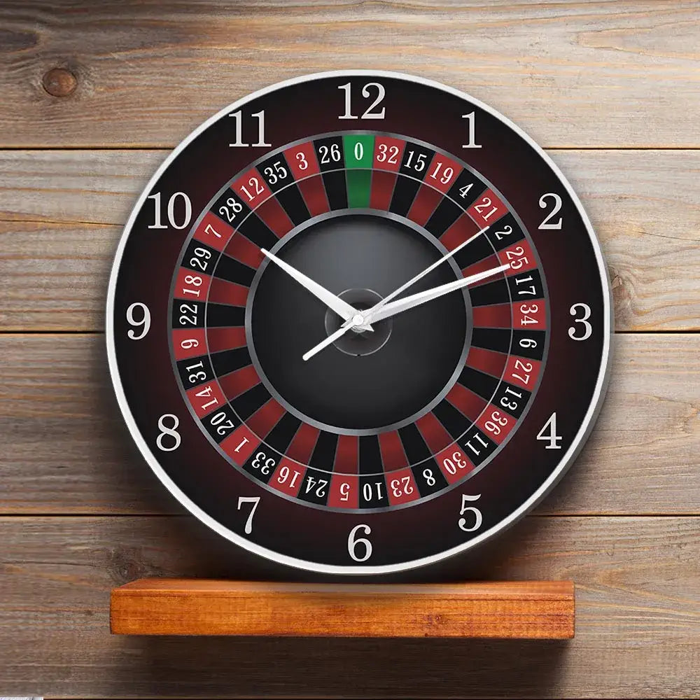 Poker Roulette Silent Wall Clock