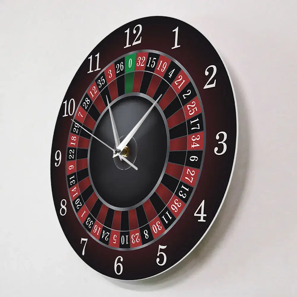 Poker Roulette Silent Wall Clock
