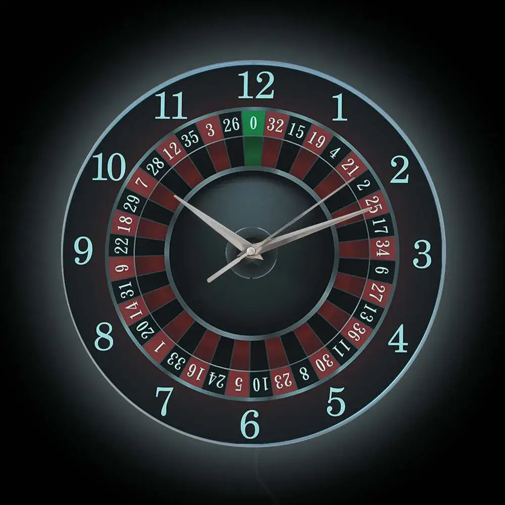 Poker Roulette Silent Wall Clock