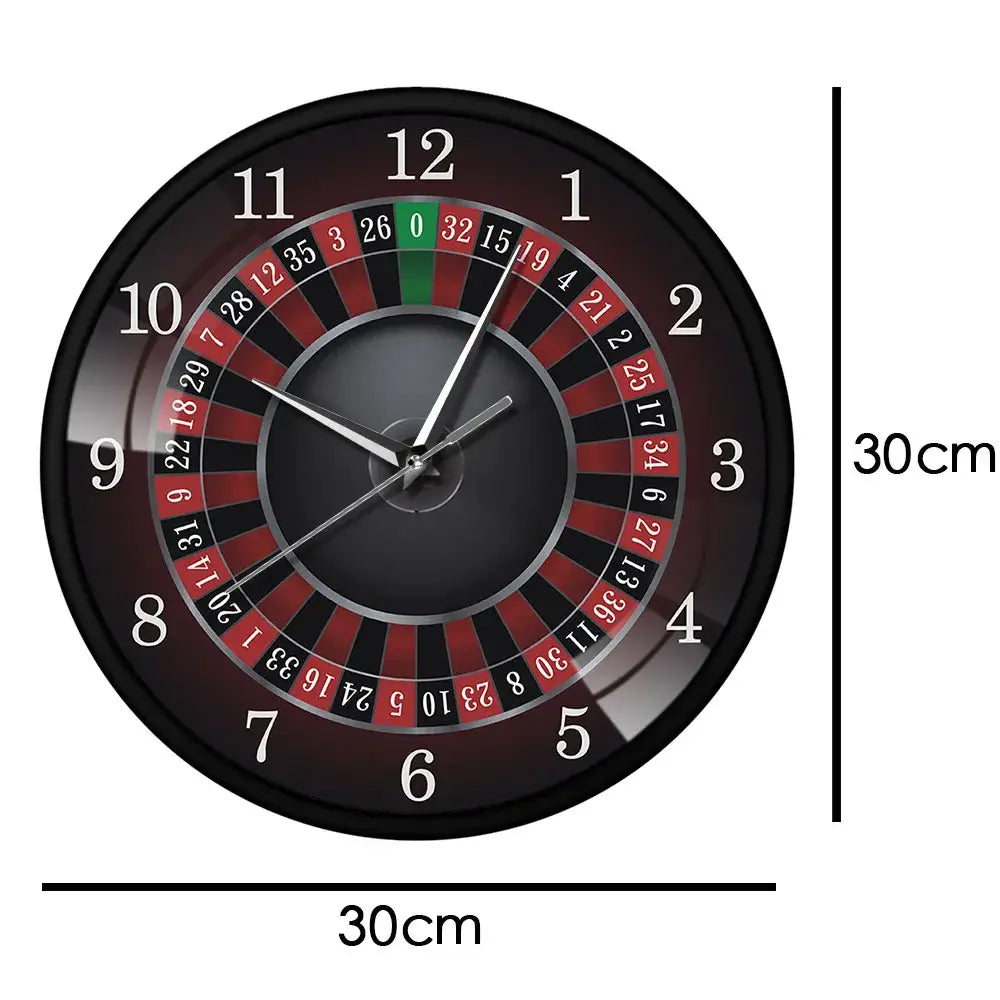 Poker Roulette Silent Wall Clock