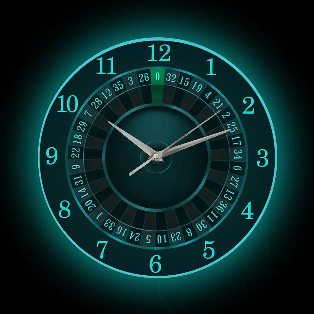 Poker Roulette Silent Wall Clock