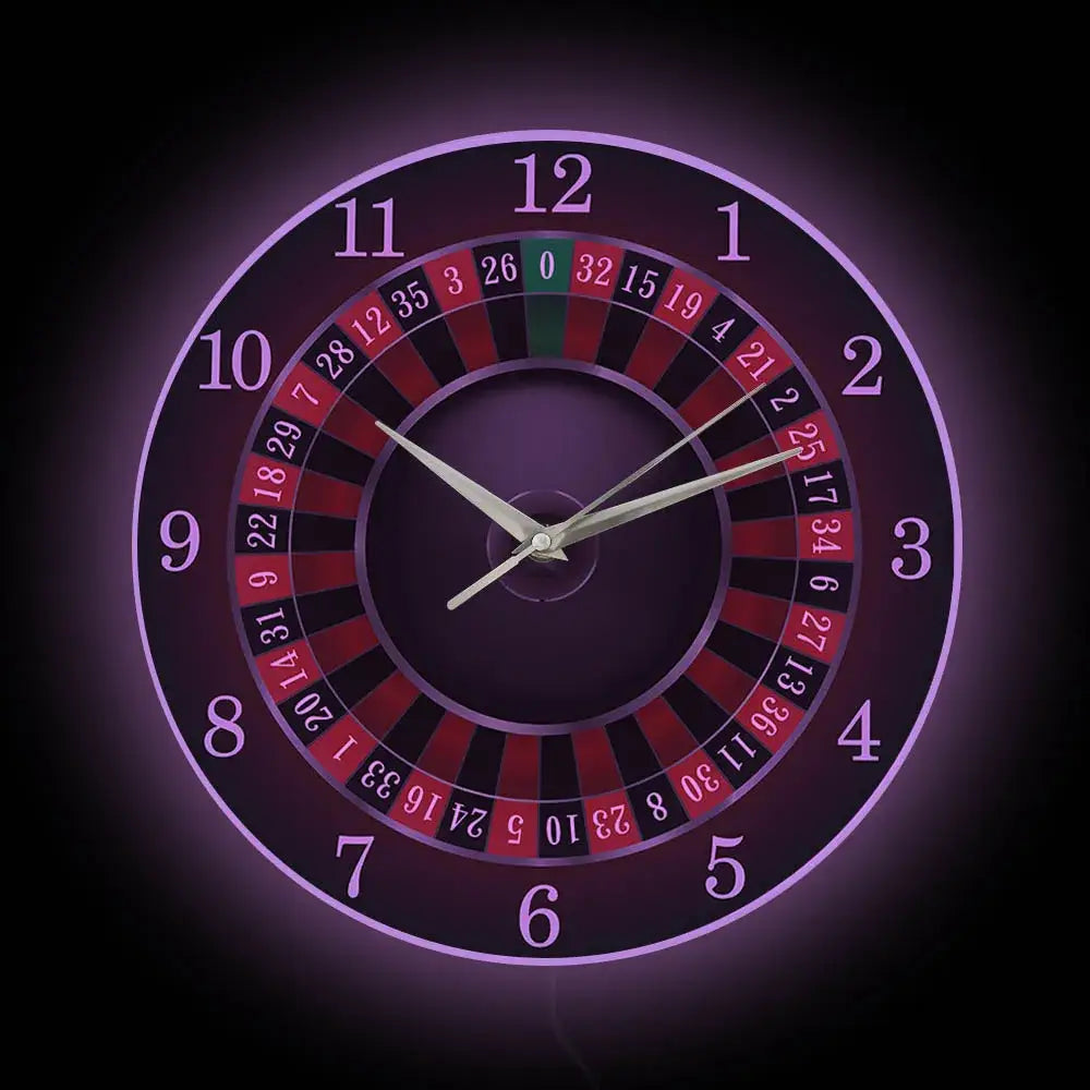 Poker Roulette Silent Wall Clock